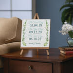 Personalized Special Dates Plaque on Easel
