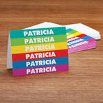 Personalized Bright Striped Notecards, Set of 20