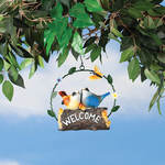 Motion Sensor Birds Welcome Hanging by Fox River™ Creations
