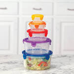 Embossed Round Storage Containers by Chef's Pride™, Set of 5