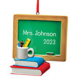 Personalized Chalkboard and Books Ornament