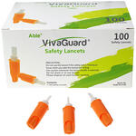 Able™ VivaGuard™ 28G Safety Lancets, Set of 100