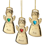 Personalized Angel with Heart Birthstone Ornament