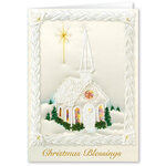 Personalized Satin Chapel Christmas Card Set of 20