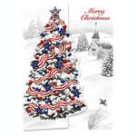 Patriotic Tree Christmas Card Set of 20