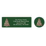 Personalized Glittering Tree Address Labels &  Envelope Seals 20