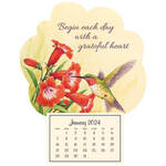 Mini Magnetic Calendar Grateful Hummingbird