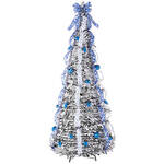 7' Snow Frosted Winter Style Pull-Up Tree by Holiday Peak™