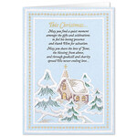 Personalized Embroidered Chapel Christmas Card Set of 20