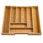 Bamboo Expandable Cutlery Drawer Organizer by HMP