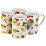 Strawberry Chintz Mugs, Set of 4 by William Roberts