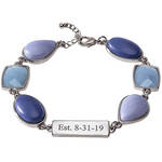 Personalized Blue Stone and Lace Agate Bracelet
