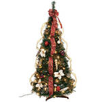 4' Burgundy & Gold  Victorian Pull-Up Tree by Holiday Peak™