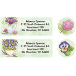 Personalized Lavender Floral Label and Envelope Seals set of 20