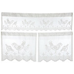 3-Piece Rooster Lace Curtain Set
