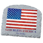 Personalized God Bless America Flag Garden Stone