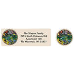 Seasons Stained Glass Address Labels and Envelope Seals
