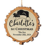 Personalized Baby's 1st Christmas Resin Wood Slice Ornament