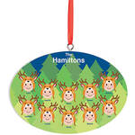 Personalized Light Skintone Reindeer Hat Family Ornament