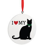 Personalized I Love My Cat Ornament