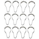 Stainless Steel Shower Curtain Rings, Set of 12