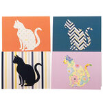 Cat Design Blank Greeting Cards, Set of 20