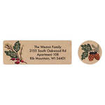 Personalized Embroidered Wreath Labels and Seals, Set of 20