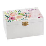 Personalized Watercolor Floral Musical Jewelry Box