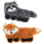 Fox and Raccoon Stuffing-Free Dog Toys, Set of 2