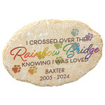 Personalized Oval Rainbow Bridge Pet Memorial Garden Stone