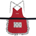 Personalized Red Damask Apron