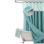 Textured Shower Curtain with Detachable Liner