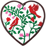 Metal Cardinals and Flowers Heart Décor by Fox River™ Creations