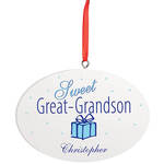 Personalized Great Grandson Oval Ornament