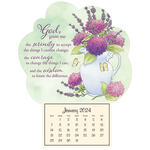 Mini Magnetic Calendar, Floral Lavender