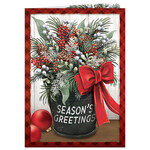 Personalized Floral Seasons Greetings Cards, Set of 20