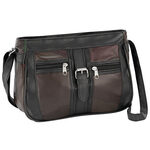 Black Multi-Color Patch Leather Shoulder Bag