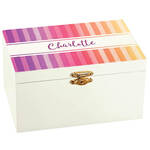 Personalized Rainbow Stripe Children's Jewelry Box