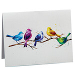 Watercolor Birds Notecards with Envelope Design, Set of 20