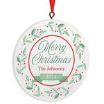 Personalized Merry Christmas Wreath Ornament