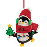 Personalized Christmas Penguin Ornament