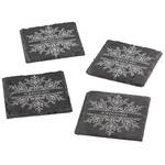 Personalized Snowflake Slate Coasters, Set of 4
