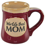 World's Best Mom Red Stoneware Mug