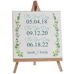 Personalized Special Dates Plaque on Easel