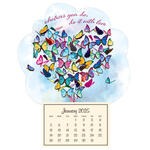 Butterfly Heart Mini Magnetic Calendar